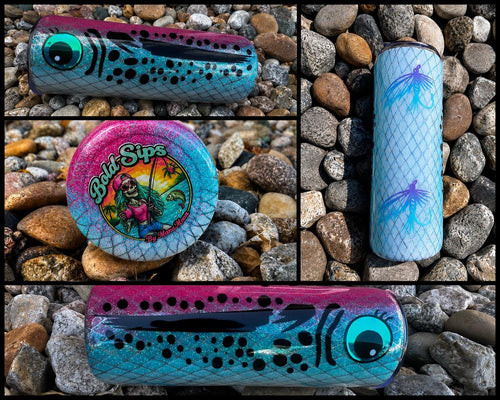 20oz Glitter Trout Tumbler | Handmade Fish Travel Mug, Fishing Gift