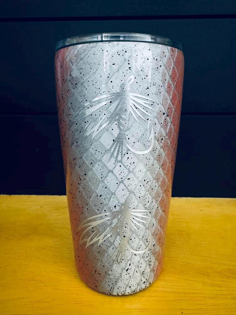 20oz Tapered Trout Fish Tumbler | Glitter or Non-Glitter Fishing Cup | Rainbow Trout Travel Mug