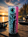 20oz Glitter Trout Tumbler | Handmade Fish Travel Mug, Fishing Gift