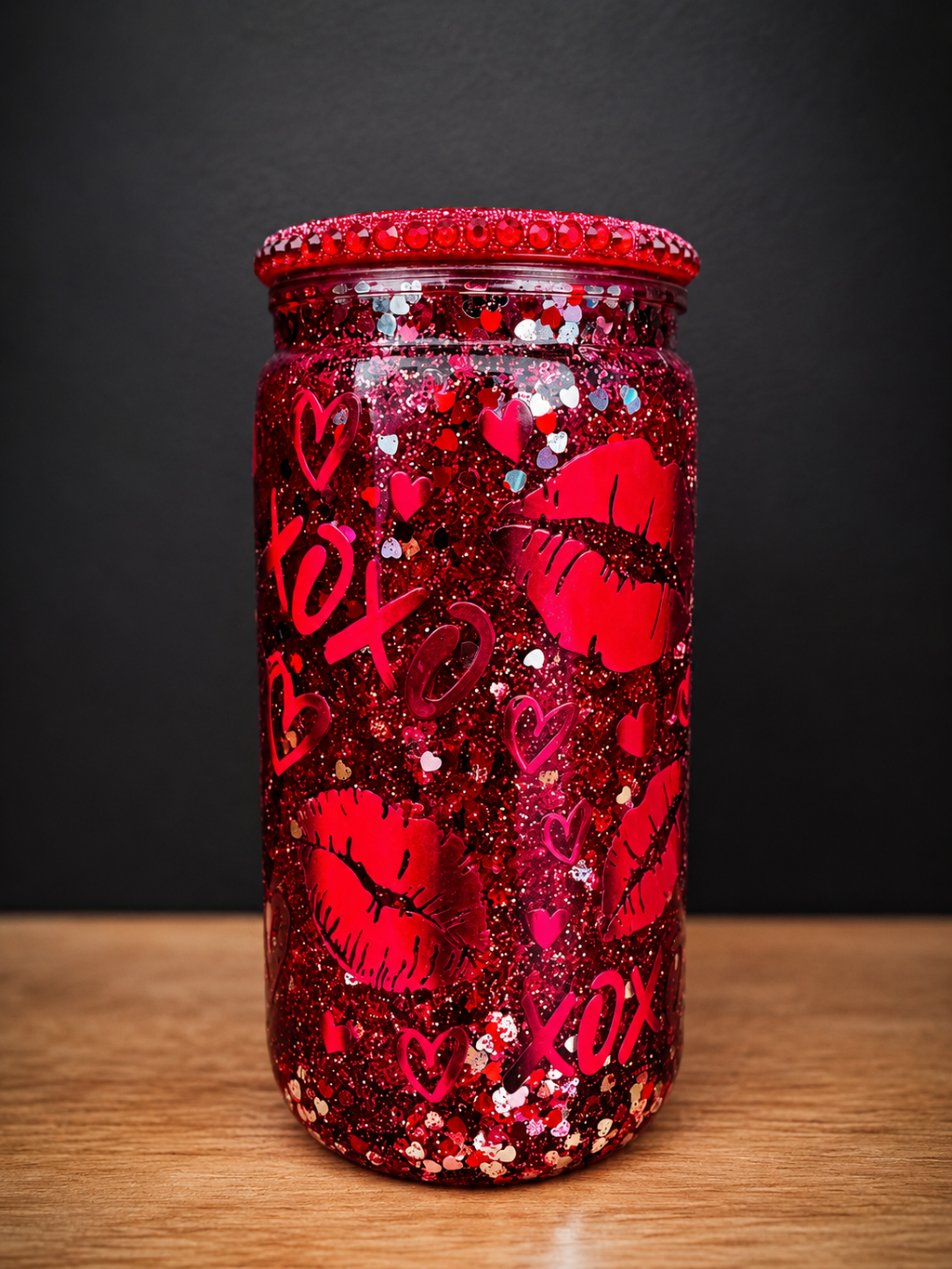16oz Plastic Snowglobe Tumbler | Pokémon Ice Cream Glitter Cup | Valentine XOXO Glitter Cup | Handmade Snow Globe Tumbler | Custom Glitter Cup