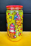 16oz Plastic Snowglobe Tumbler | Pokémon Ice Cream Glitter Cup | Valentine XOXO Glitter Cup | Handmade Snow Globe Tumbler | Custom Glitter Cup