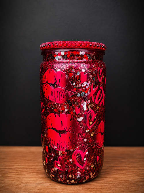 16oz Plastic Snowglobe Tumbler | Pokémon Ice Cream Glitter Cup | Valentine XOXO Glitter Cup | Handmade Snow Globe Tumbler | Custom Glitter Cup