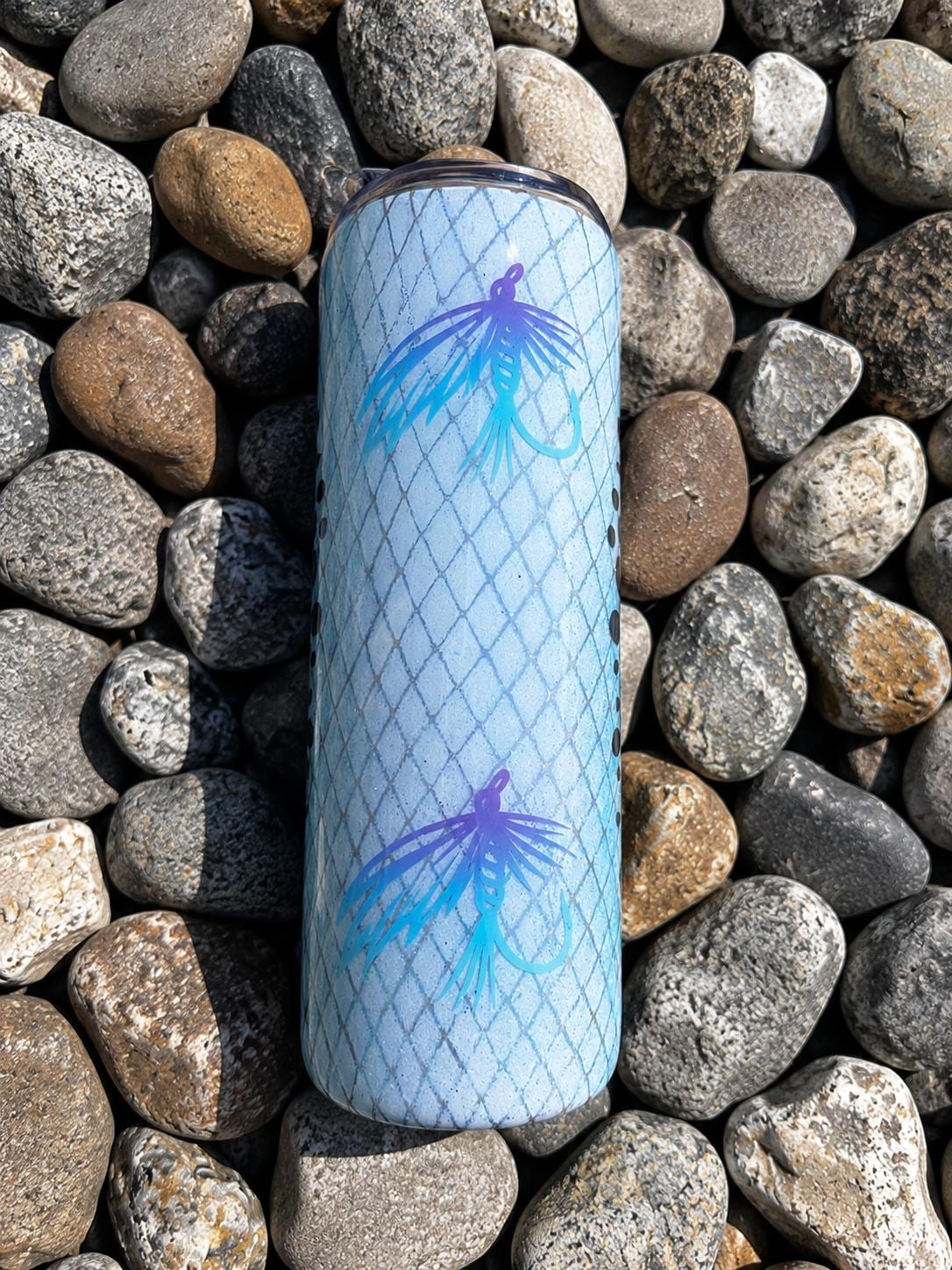 20oz Glitter Trout Tumbler | Handmade Fish Travel Mug, Fishing Gift