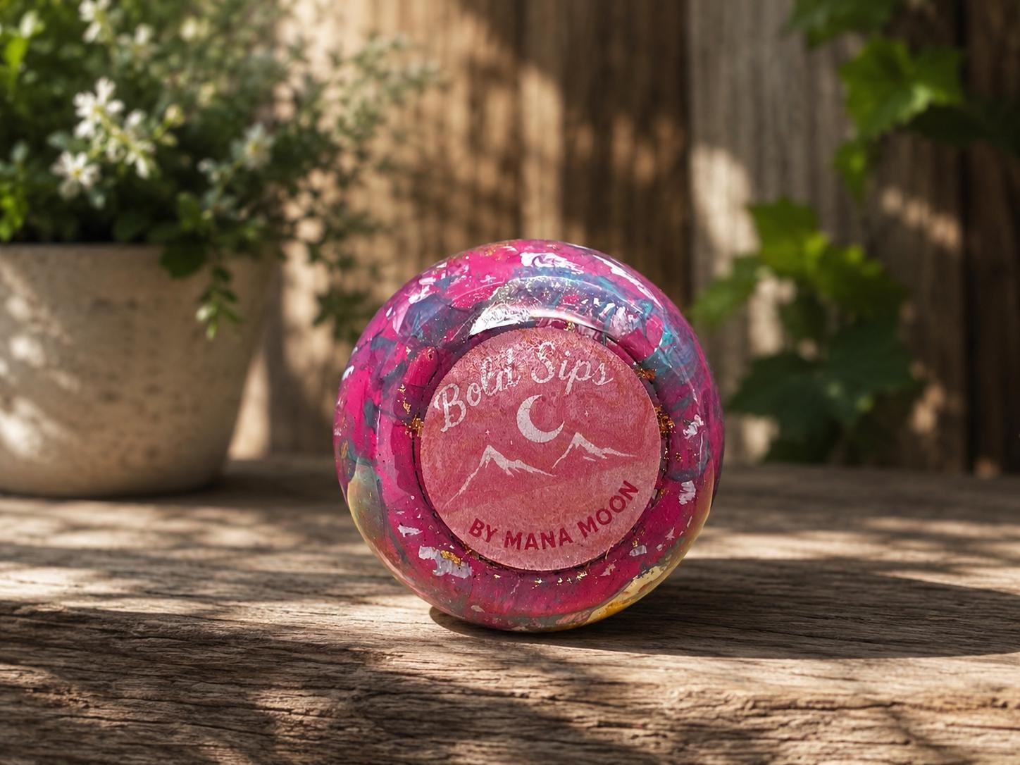 Handmade Pink Gold Marbled Hydro Dip Tumbler – 12oz Insulated Stainless Steel Wine Cup