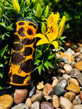 Sunflower Giraffe Print Glitter Tumbler | Inspirational Quote, Handmade Cup